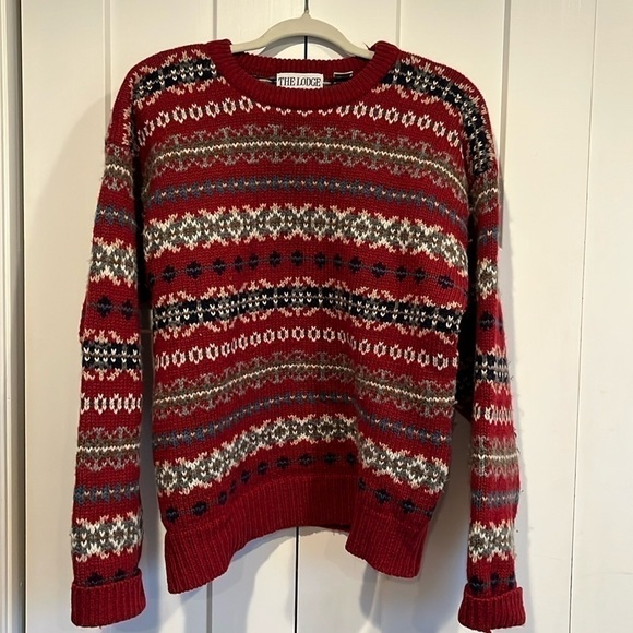 The Lodge 100% Shetland Wool Pullover Sweater XL - Picture 1 of 9